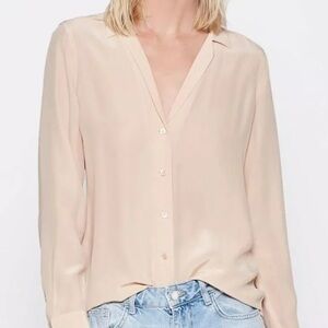 Equipment Blush V-Neck Silk Blouse